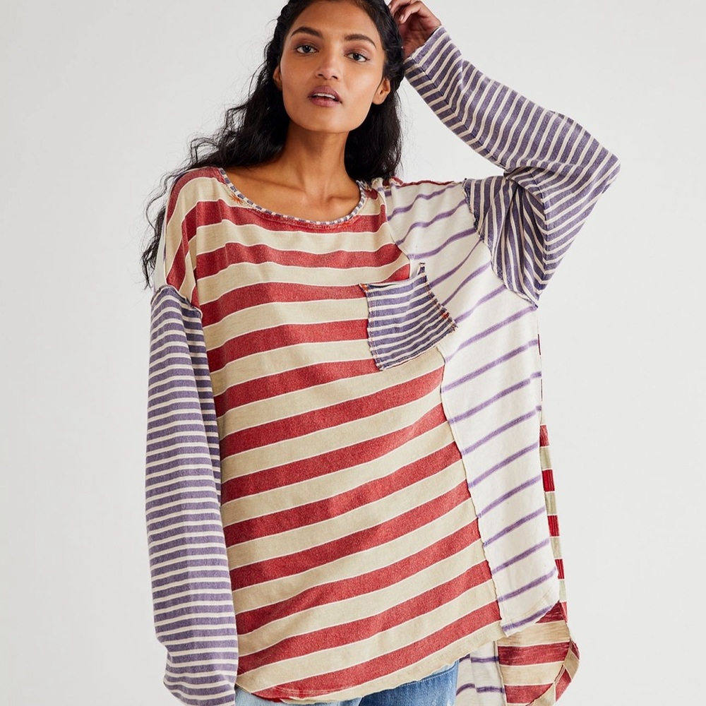 NWT Free People | Stripey Prep T-Shirt | XS